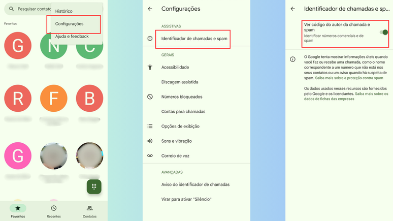 How to activate the Google Phone spam identifier (Image: Screenshot/Bruno De Blasi/Canaltech) How to activate the Google Phone spam identifier (Image: Screenshot/Bruno De Blasi/Canaltech)