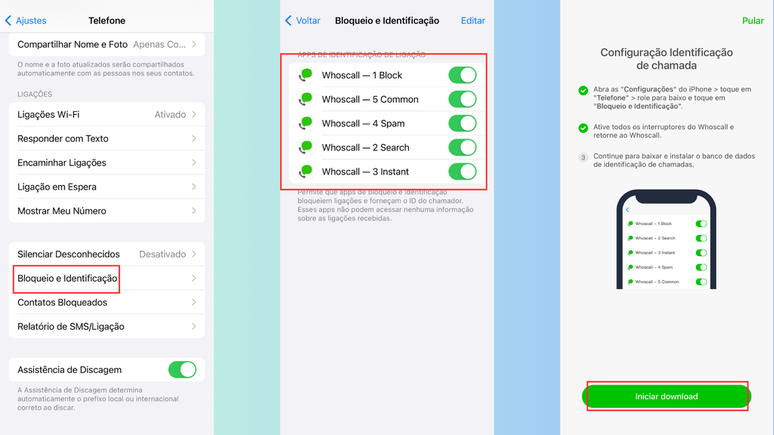 How to activate Whoscall on iPhone (Image: Screenshot/Bruno De Blasi/Canaltech) How to activate Whoscall on iPhone (Image: Screenshot/Bruno De Blasi/Canaltech)