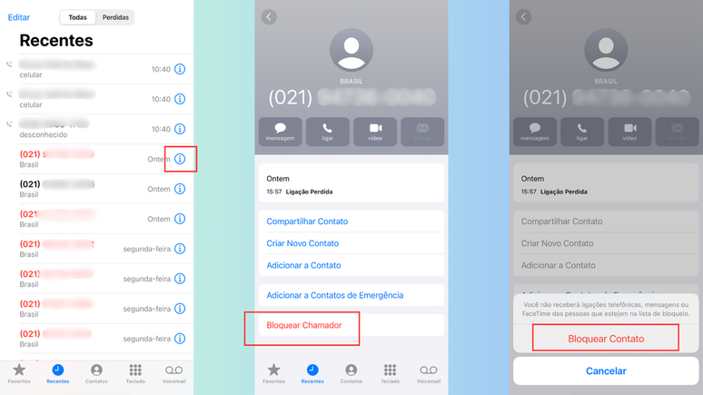 How to block numbers on iPhone (Image: Screenshot/Bruno De Blasi/Canaltech) How to block numbers on iPhone (Image: Screenshot/Bruno De Blasi/Canaltech)