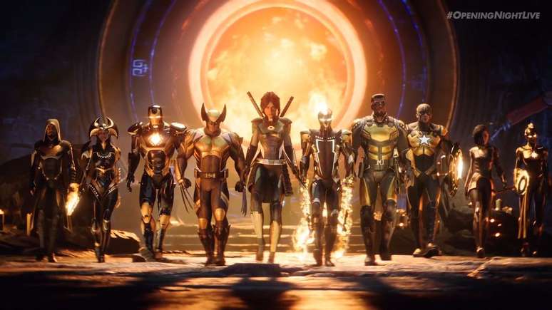 Os heróis da Marvel prontos para enfrentar o sobrenatural em Midnight Suns (Imagem: Firaxis Games)