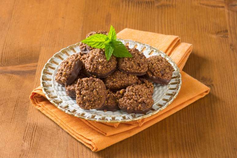 Cookies de quinoa com chocolate 