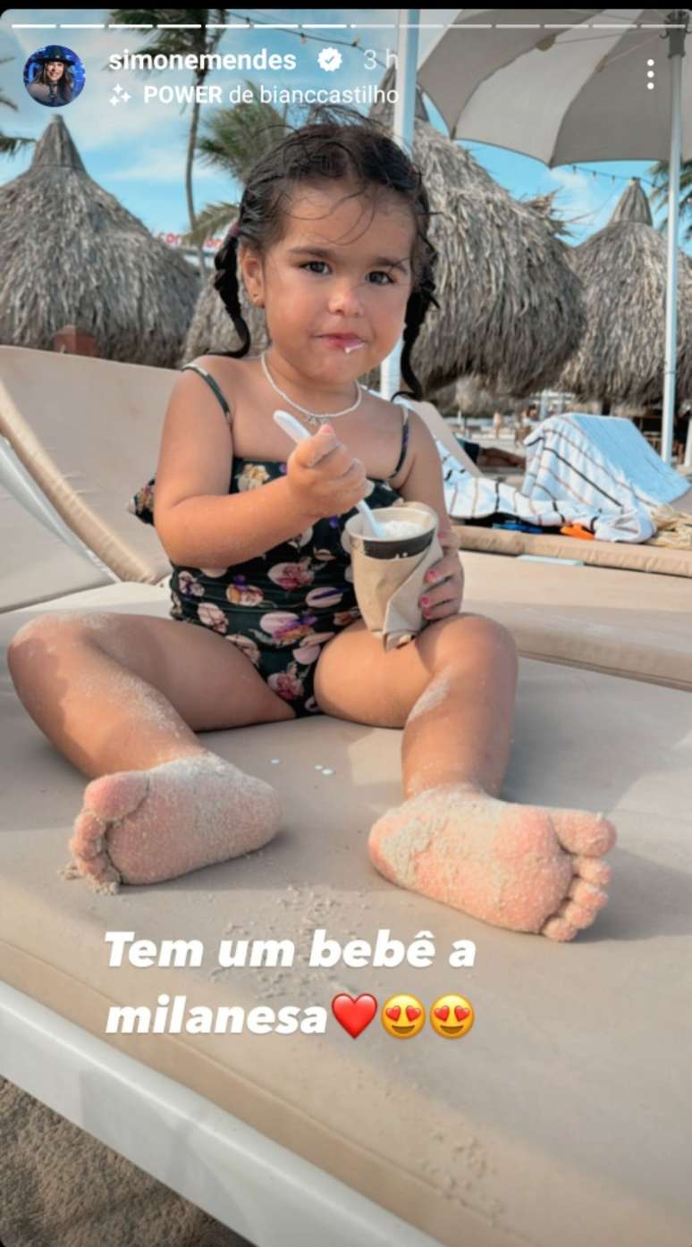 Simone Mendes’ daughter enchants with tenderness when she appears on the beach