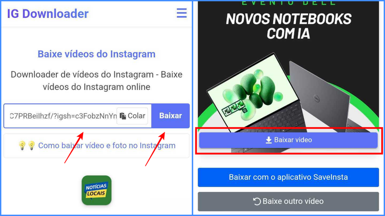 O IG Downloader permite baixar conteúdo audiovisual do Instagram em poucos toques (Imagem: Captura de tela/Fabrício Calixto/Canaltech)