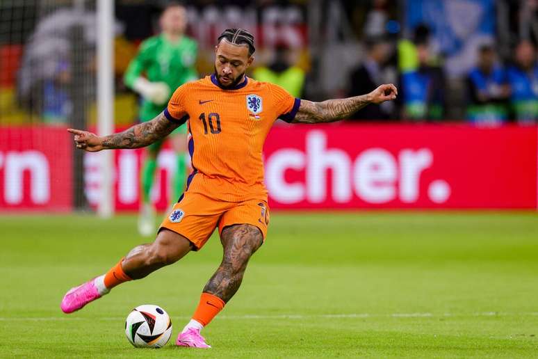 Memphis Depay (Holanda) durante amistoso contra a Alemanha no dia 26.03.2024 