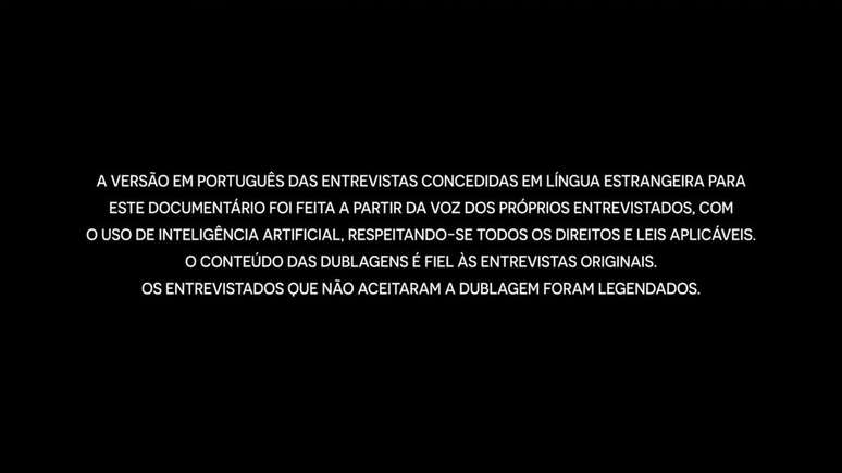 Warning about AI dubbing at the beginning of episodes of Rio-Paris: The Tragedy of Flight 447 (Image: Playback/Globoplay) Warning about AI dubbing at the beginning of episodes of Rio-Paris: The Tragedy of Flight 447 (Image: Playback/Globoplay)