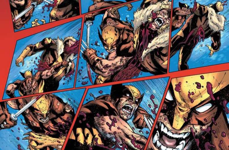 Wolverine brutaliza Dentes de Sabre com a Muramasa e suas garras de adamantium (Imagem: Reprodução/Marvel Comics)