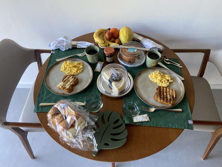 O kit de café da manhã deu e sobrou para o fim de semana em que ficamos hospedados