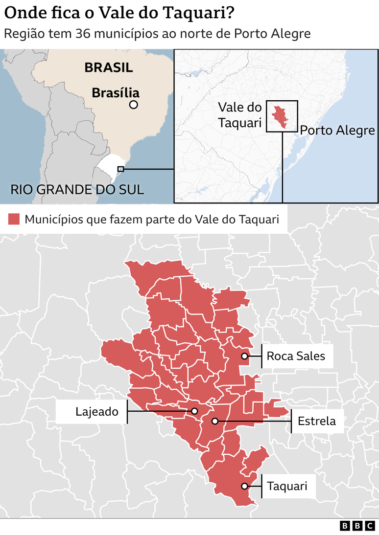 Localização do Vale do Taquari