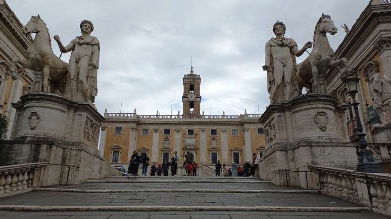 Piazza del Campidoglio, desenhada por Michelângelo em 1538 como símbolo de uma “nova Roma”