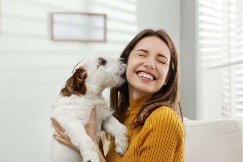 Licking is a sign of affection and bonding from a dog. 