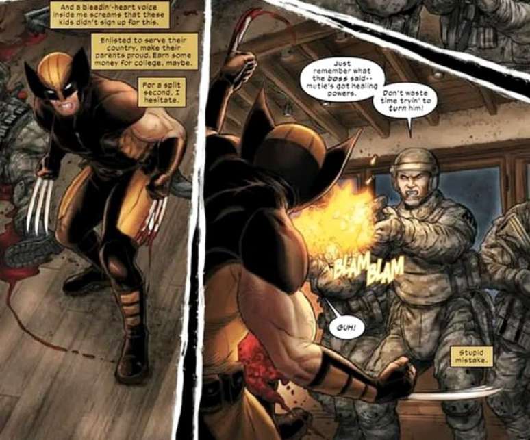 Wolverine is ambushed by vampire soldiers (Image: Reproduction/Marvel Comics) Wolverine is ambushed by vampire soldiers (Image: Reproduction/Marvel Comics)