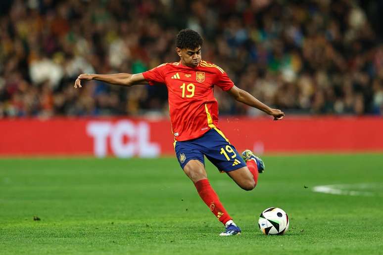 Lamine Yamal (Espanha) durante jogo contra o Brasil no dia 26.03.2024 
