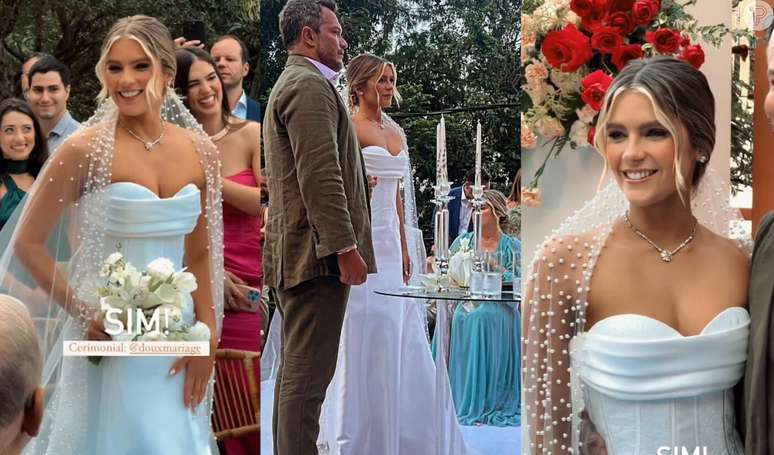 Isabella Santoni, 29, e Henrique Blecher, 47, se casaram no Rio de Janeiro na tarde deste sábado, 8 de junho de 2024.