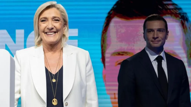 Marine Le Pen e Jordan Bardella já celebravam uma grande vitória antes do anúncio de Macron sobre as eleições