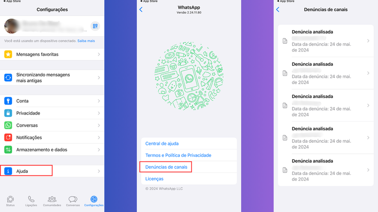 How to follow up on a report on WhatsApp for iPhone (Image: Screenshot/Bruno De Blasi/Canaltech) How to follow up on a report on WhatsApp for iPhone (Image: Screenshot/Bruno De Blasi/Canaltech)
