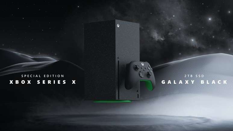 Novo Xbox Series X Galaxy Black Special Edition vai custar US$ 600 e terá 2TB de armazenamento (Imagem: Divulgação/Microsoft)