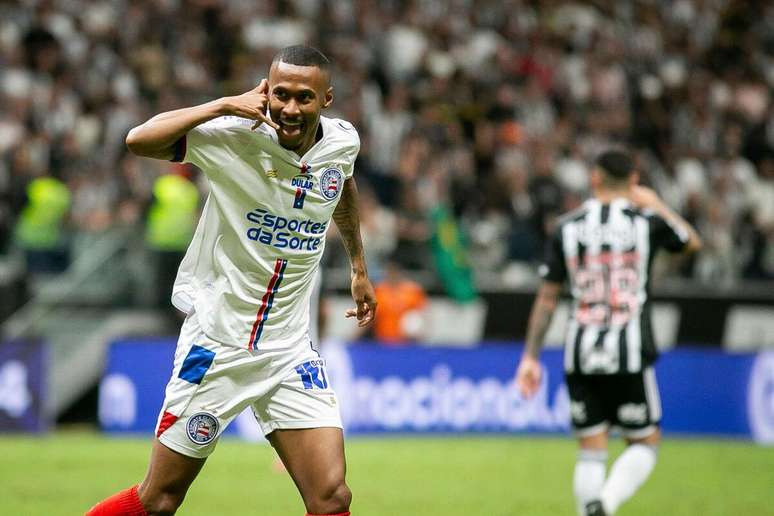 Ademir (Bahia) comemorando seu gol contra o Atlético-MG no dia 02.06.2024 Associated Press / Alamy Stock Photo