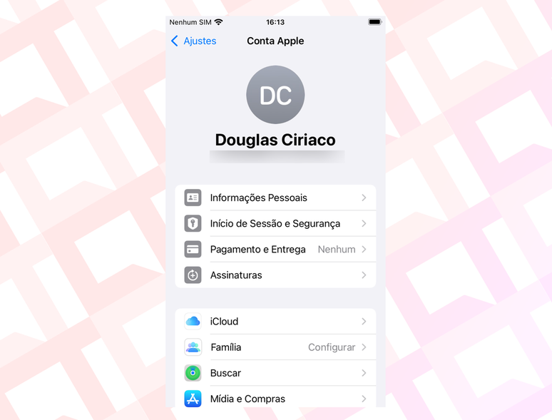 Apple ID is renamed to Apple Account by new operating systems (Image: Screenshot/Canaltech) Apple ID is renamed to Apple Account by new operating systems (Image: Screenshot/Canaltech)