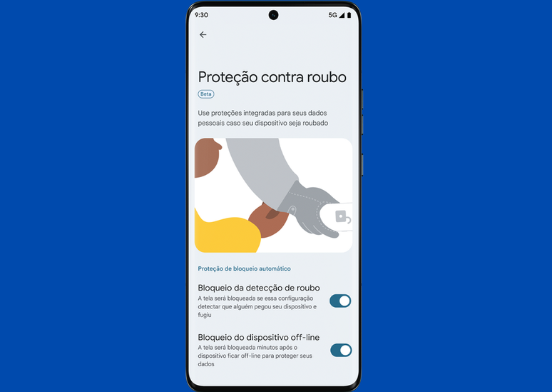 Opções de proteção contra roubo do Android (Imagem: Divulgação/Google)