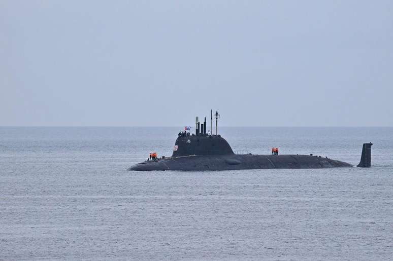 O submarino nuclear russo ao chegar nesta quarta-feira a Havana