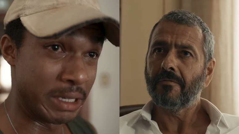 João Pedro (Juan Paiva) e José Inocêncio (Marcos Palmeira) em Renascer (Divulgação / TV Globo)