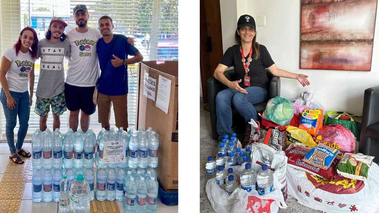 Jogadores em Serra/ES e Belo Horizonte/MG enviaram 700kg de alimentos para o Sul