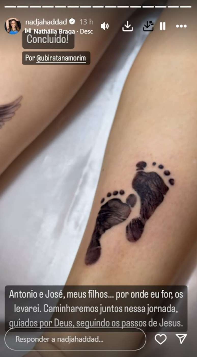 Nadja Haddad gets a tattoo in honor of her twins Nadja Haddad gets a tattoo in honor of her twins