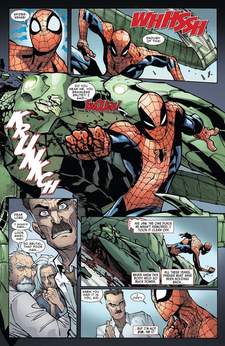 Até Otto Octavius ficou assustado com a ideia da força do Homem-Aranha (Imagem: Reprodução/Marvel Comics)