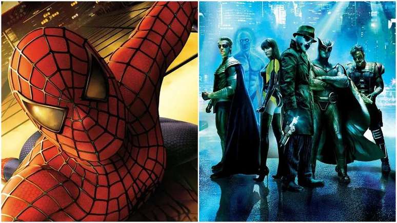 And just as happened in the '80s, the Watchmen adaptation also deconstructed the heroism of Sam Raimi's Spider-Man (Image: Reproduction/Marvel Comics and DC Comics) And just as happened in the '80s, the Watchmen adaptation also deconstructed the heroism of Sam Raimi's Spider-Man (Image: Reproduction/Marvel Comics and DC Comics)