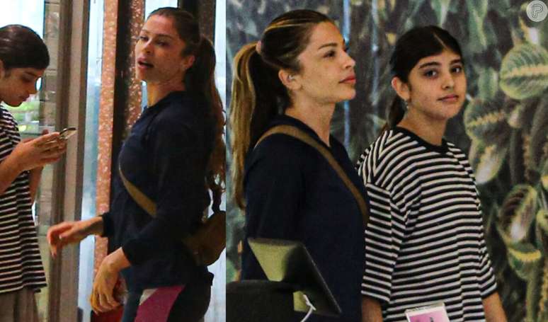 Grazi Massafera e a filha, Sofia, foram flagradas juntas neste sábado, 15 de junho de 2024.