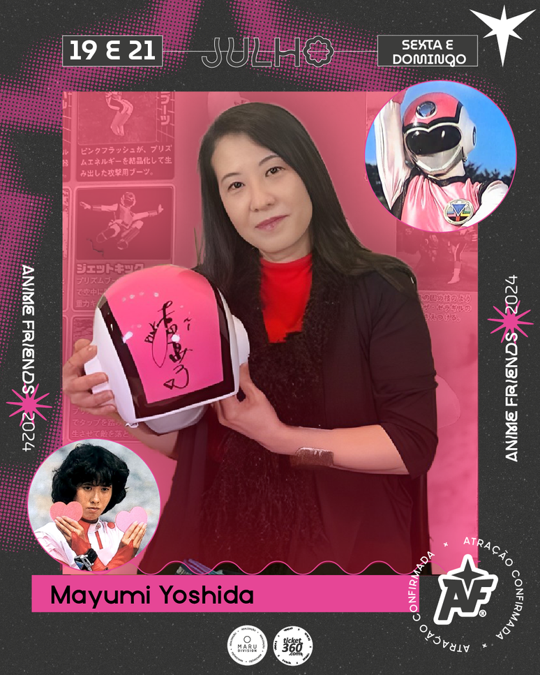 Mayumi Yoshida, a Pink Flash em Comando Estelar Flashman, estará no Anime Friends 2024.