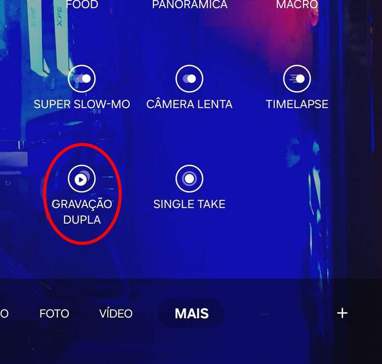 Modo de gravação dupla não estava disponível no Galaxy A54 (Imagem: Diego Sousa/Canaltech)