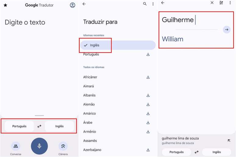 Como usar o Google Tradutor para ver o seu nome em inglês (Imagem: Captura de tela/Guilherme Haas/Canaltech)