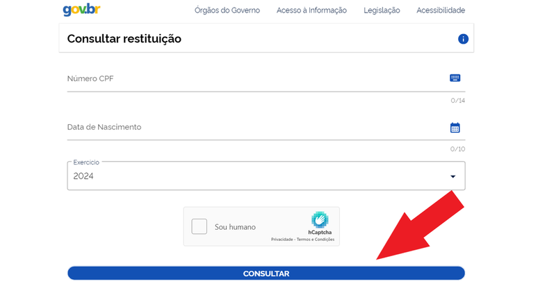 São poucos passos para consultar a restituição (Imagem: Captura de tela/Ricardo Syozi/Canaltech)