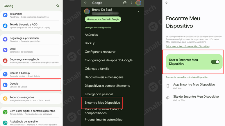 Como ativar o rastreio no Android (Imagem: Captura de tela/Bruno De Blasi/Canaltech)