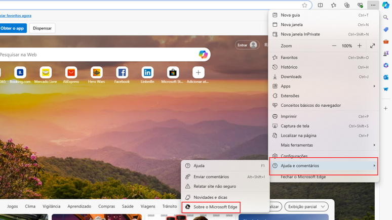 Como atualizar o Microsoft Edge (Imagem: Captura de tela/Bruno De Blasi/Canaltech)
