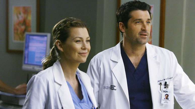 Em Grey's Anatomy, Patrick fazia o par romântico de Ellen Pompeo, a protagonista do show (Imagem: Divulgação/ABC)