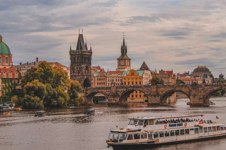 Panorama do centro histórico de Praga, a capital da Tchéquia