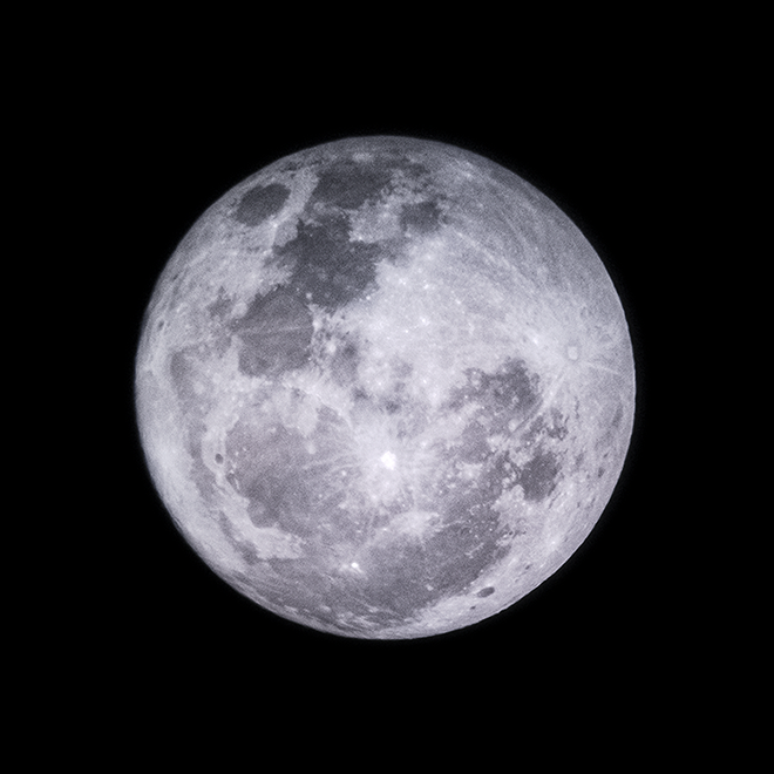 Lua "paralisada" observada por telescópio (Imagem: Daniele Cavalcante)