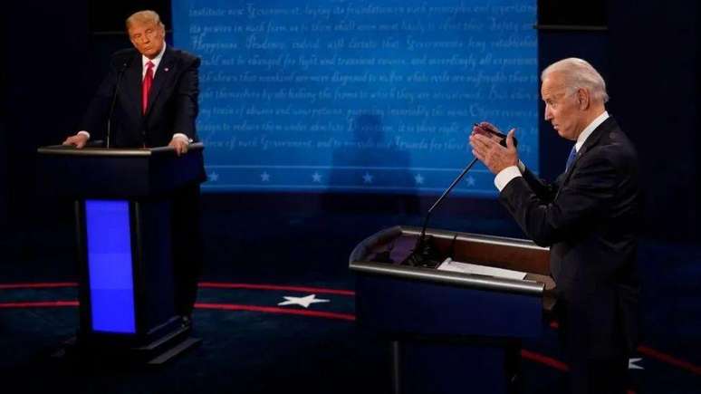 O debate desta quinta-feira será o terceiro confronto entre Trump e Biden no palco