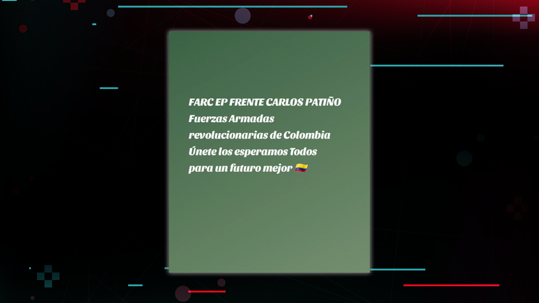 Este vídeo postado no TikTok contém uma mensagem de recrutamento que diz: “Juntem-se a nós, aguardamos todos vocês para um futuro melhor”