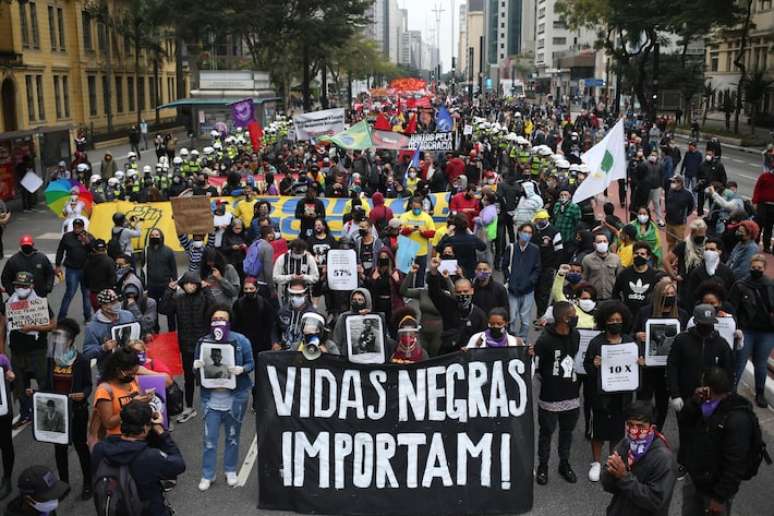 Ato na Avenida Paulista (SP) em 14 de junho de 2020