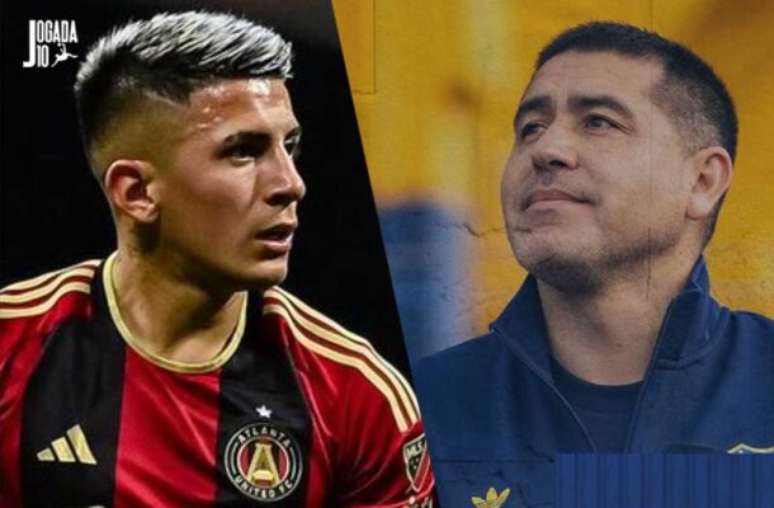 Riquelme quer Almada, jogador campeão do mundo, pela Argentina, em 2022 – Fotos: Divulgação/ Atlanta United FC/Boca Juniors