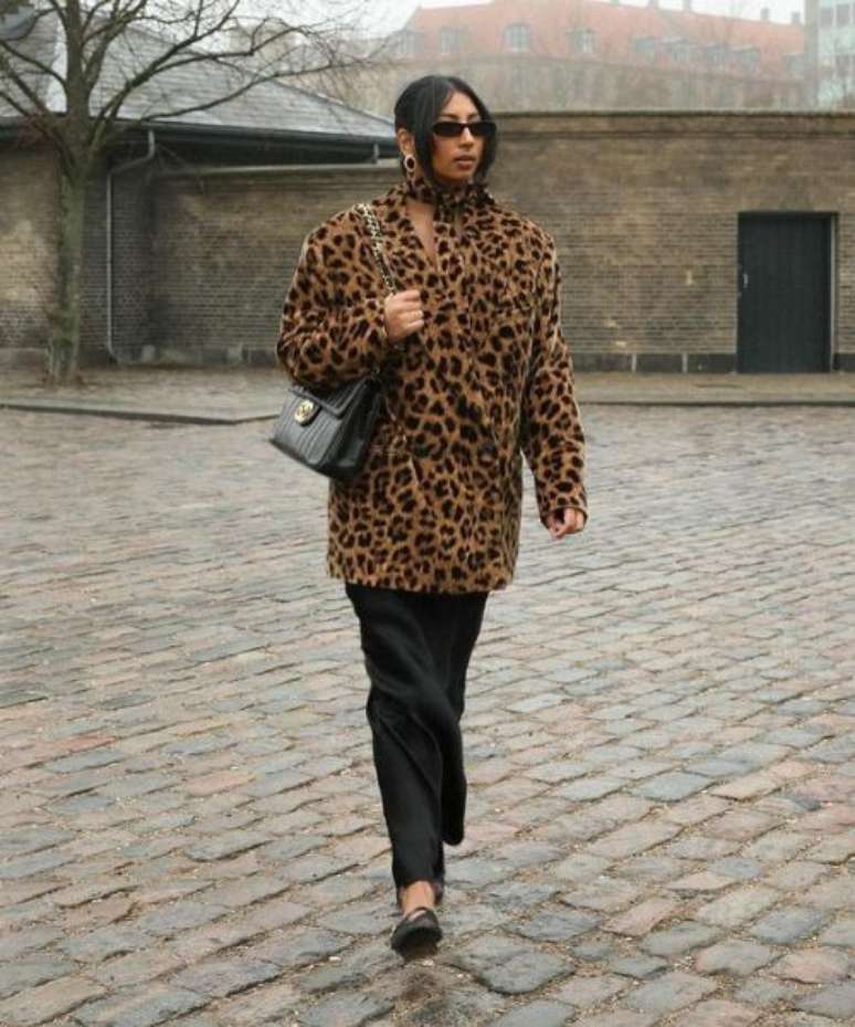 Blazer oversized animal print –