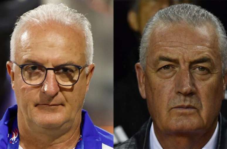 Dorival e Gustavo Alfaro – Fotos: Rafael Ribeiro/CBF e Ezequiel Becerra/AFP via Getty Images