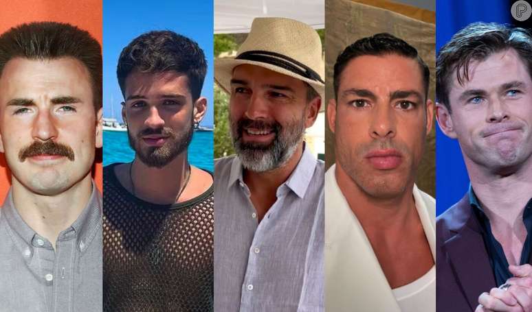 Outra pessoa? Veja 20 famosos que mudaram completamente suas aparências em fotos com ou sem barba.