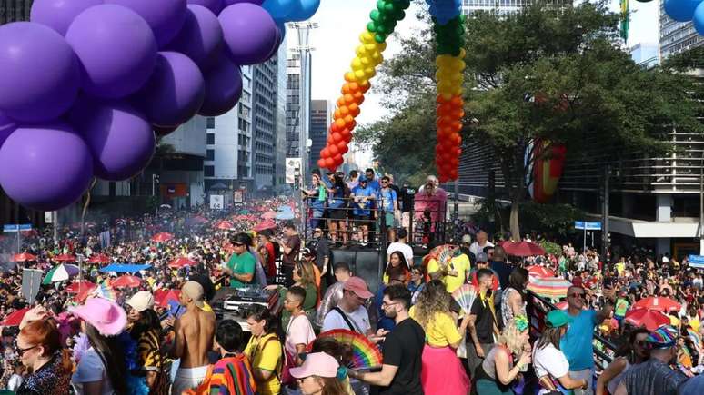 Parada do Orgulho LGBTQI+ na cidade de São Paulo