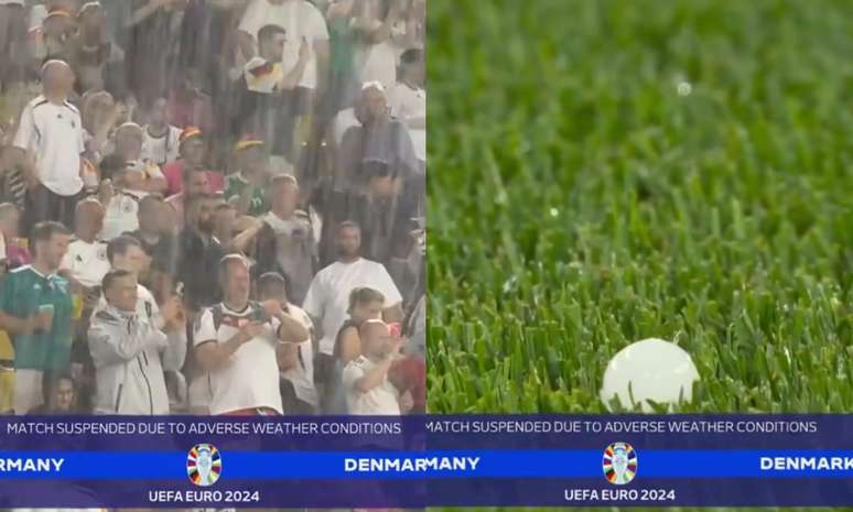 SporTV mostra caos em jogo da Eurocopa por causa de chuva forte 