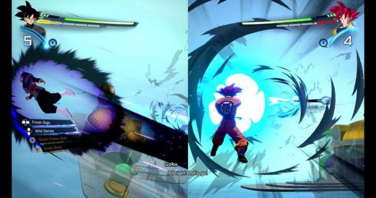 No modo para dois jogadores, a tela fica dividida (Imagem: Divulgação/Bandai Namco)