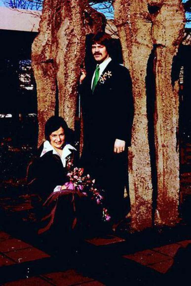 Els e Jan no dia de seu casamento, 1975